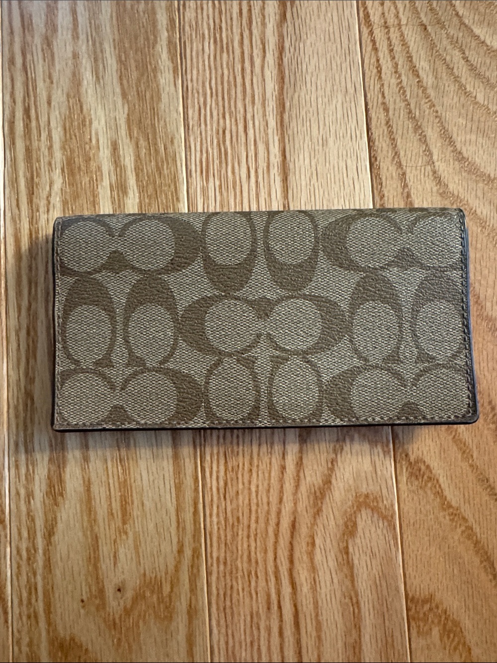 Coach Signature Canvas Vintage Checkbook Cover VGUC